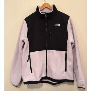 The North Face Women’s XL Denali Fleece Jacket – Lavender & Black Zip Up
